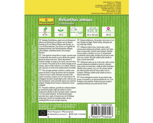 Helianthus annuus Schnittwunder seed package from FloraSelf