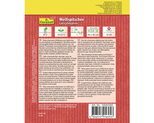 Verpackung Weißspitzchen Layia platyglossa