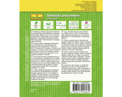Samenpackung Sanvitalia procumbens Gelber Vogel