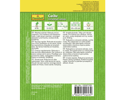 FloraSelf Caribe Koriandersamen Packung