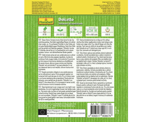 Dolcetto Cherry Tomatensamen der Sorte Solanum lycopersicum