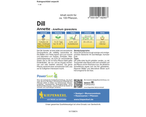Dill ''Annette'' Saatgutpackung