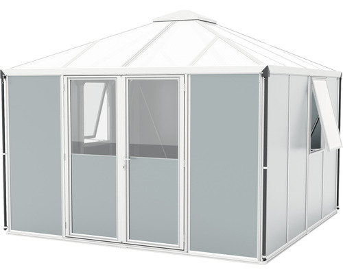 Gartenpavillon mit Fenstern und Doppeltür