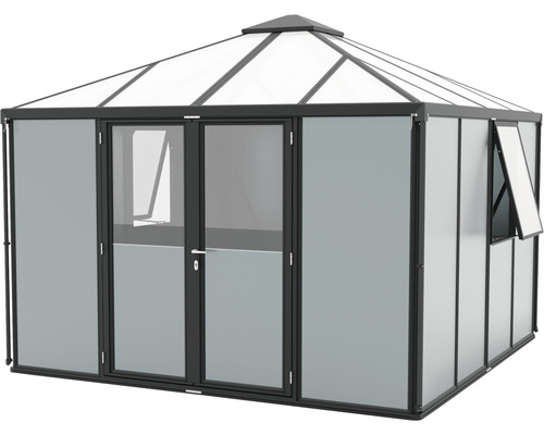 Gewächshaus mit Dach, Fenstern und Tür