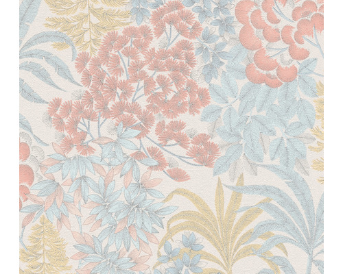 Vliestapete 39128-1 floral pink creme blau silber Tapete mit floralem Muster