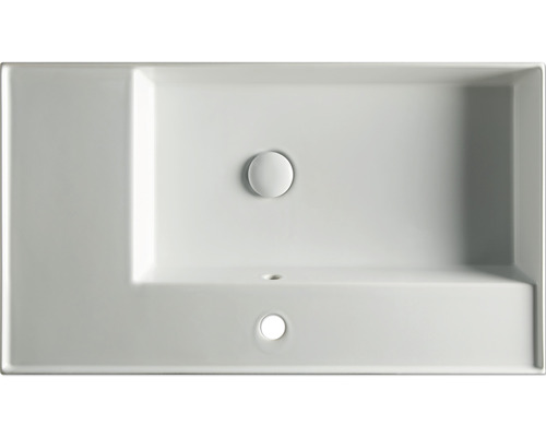 Waschbecken aus Sanitärkeramik mit Ablaufgarnitur