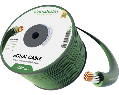Begrenzungsdraht Grimsholm Premium (Kupferkern) (2.45 mm), 1000 m Grimsholm Signal Kabelrolle für Robotermäher Installationen, 1000 Meter
