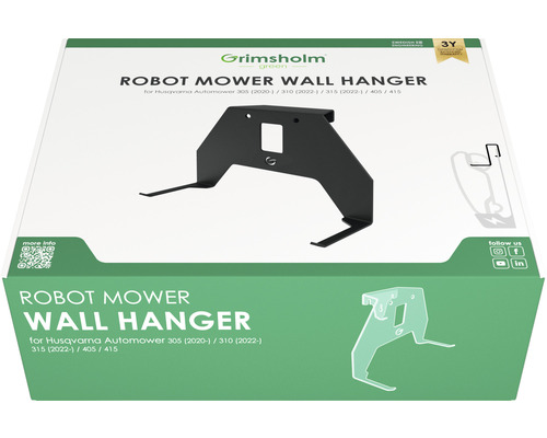 Grimsholm Green Roboter-Rasenmäher Wandhalterung für Husqvarna Automower auf Verpackung