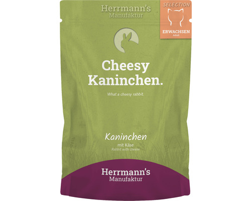 Katzenfutter nass Herrmann´s Kaninchen  mit Käse & Kokosflocken 100 g