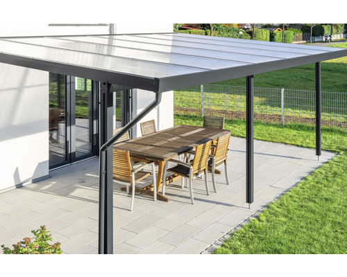Terrassenüberdachung gutta Premium Polycarbonat klar | HORNBACH 611 x