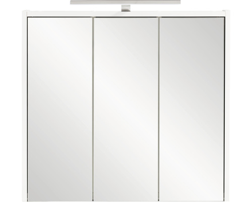 Spiegelschrank Möbelpartner Flag 65 x 16 x 60 cm weiß 3-türig LED