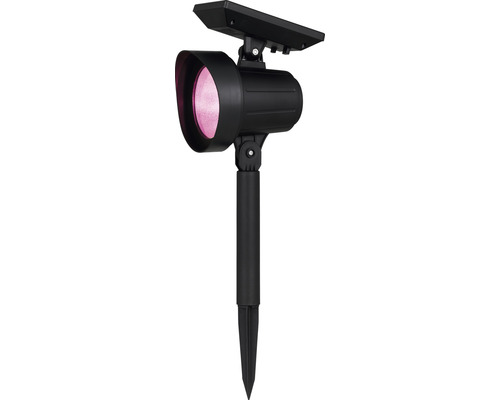 Solarstrahler mit Erdspieß und rosa Licht