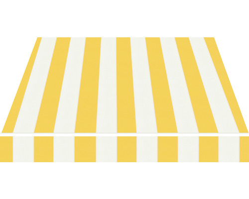 Gelb gestreifter Stoff für Markise