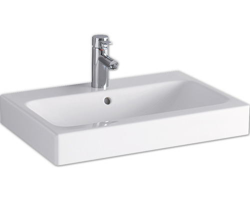 GEBERIT Waschtisch iCon 60 cm weiß KeraTect® Spezialglasur 124060600 Waschbecken aus Keramik mit Armatur