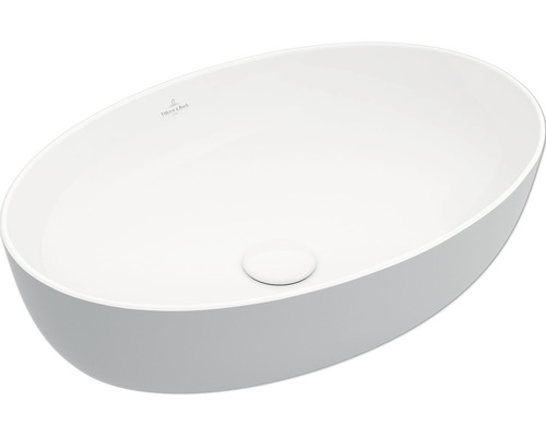 Villeroy & Boch Aufsatzwaschbecken Artis 61 cm oval weiß/french linen 419861BCT7 Aufsatzwaschbecken aus Sanitärkeramik mit Villeroy & Boch Logo