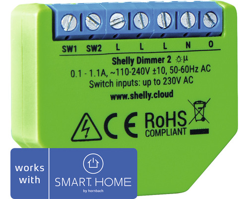 Shelly Dimmer2 Steuereinsatz WiFi Smart unterputz - Kompatibel mit Smart Home by hornbach