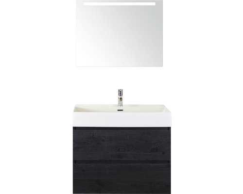 Waschtisch mit Unterschrank und Spiegel mit Beleuchtung