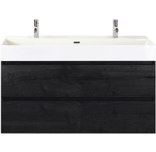 Waschtischunterschrank mit zwei Schubladen und Aufsatzwaschbecken