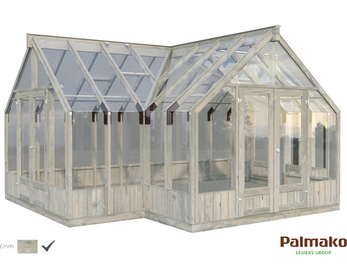 Gewächshaus aus Holz mit Glas