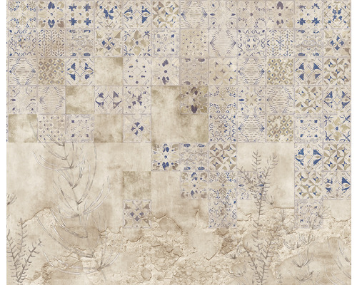 Fototapete Vlies IF4-058 Infinity 2 Murmurous Marrakesh 4-tlg. 400 x 250 cm Dekorative Wand mit Fliesenmuster und floralen Elementen