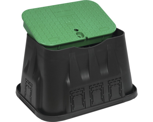 Ventilbox aus Kunststoff mit grünem Deckel