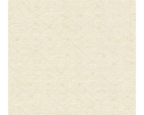 Vliestapete 38742-4 Nara Ethno Wellenmuster creme Textiltapete mit Halbkreis-Muster