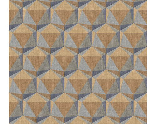 Vliestapete 38748-3 Nara Geometrisch gelbblau Geometrisches Muster mit dreidimensionaler Optik für Wandgestaltung