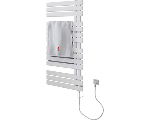 Elektrischer Handtuchwärmer SCHULTE Breda Heizstab rechts 60 x 106 cm 600 W mit Schukostecker weiß