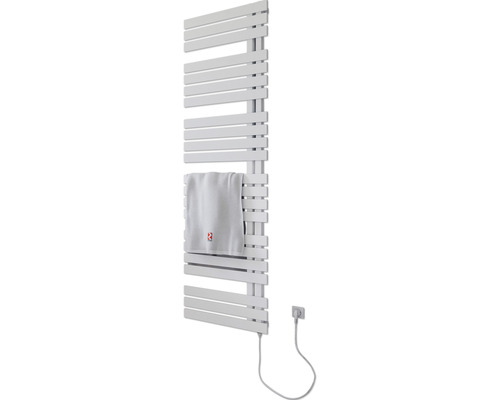 Elektrischer Handtuchwärmer SCHULTE Breda Heizstab rechts 50 x 169 cm 900 W mit Schukostecker weiß