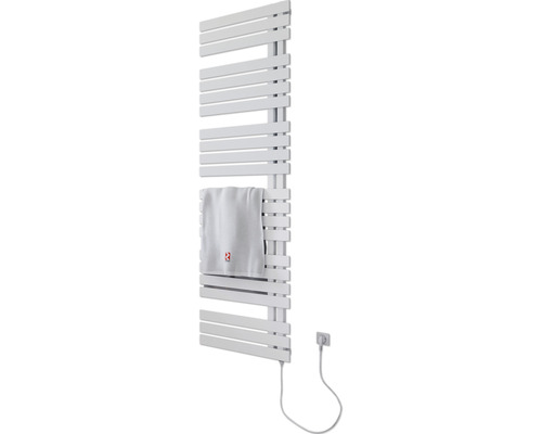 Elektrischer Handtuchwärmer SCHULTE Breda Heizstab rechts 60 x 169 cm 900 W mit Schukostecker weiß