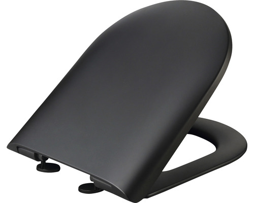 Schwarzer WC-Sitz aus Kunststoff
