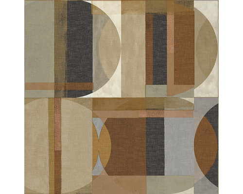 Tapete mit geometrischem Muster aus Kreisen und Rechtecken