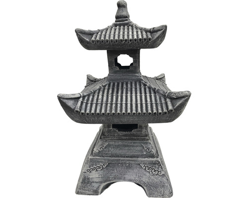 Dekofigur Lafiora Pagode Fibreclay 29 x 29 x 50 cm anthrazit Gartenpagode aus Steinzeug