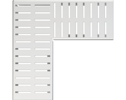 Alcadrain Eckiger Rost für Entwässerungsrinne für Fassaden-und Terrassenentwässerung MW 4/38 Edelstahl 249 x 100 x 20 mm