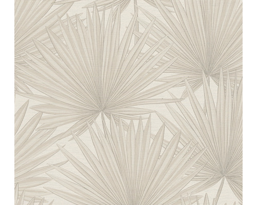 Vliestapete 39090-2 Antigua Palmenblätter grau-weiß