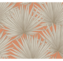 Vliestapete 39090-3 Antigua Palmenblätter orange-beige-thumb-0