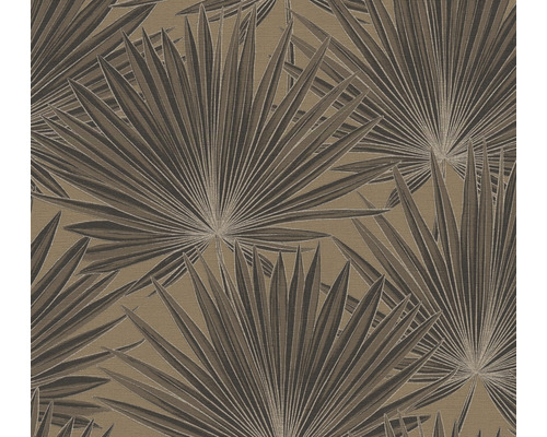Vliestapete 39090-4 Antigua Palmenblätter braun-schwarz Tapete mit Palmenblattmuster