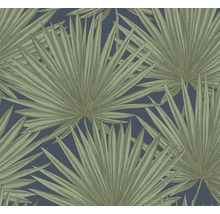 Vliestapete 39090-5 Antigua Palmenblätter grün-blau