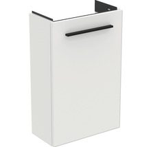 Weißer Waschtischunterschrank mit schwarzem Griff