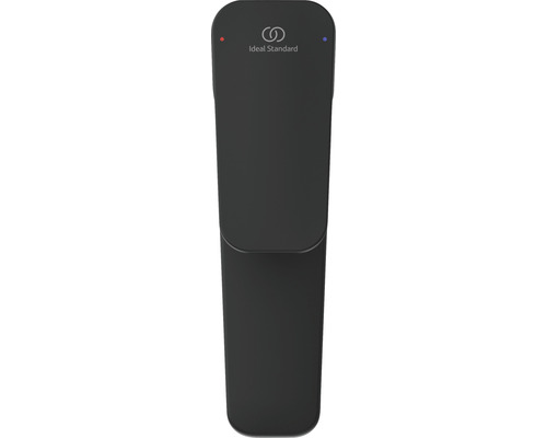 Ideal Standard Logo. Schwarzer Wasserhahn.