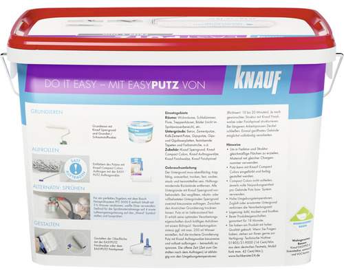 Knauf Easyputz Eimer zur Wandgestaltung