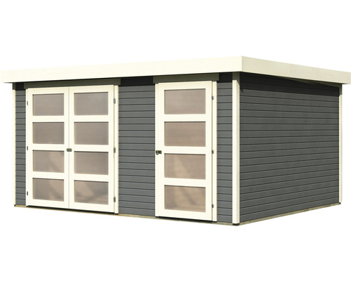 Modernes Gartenhaus mit Doppeltür und Einzeltür