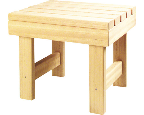 Holzhocker mit Lattenrostsitzfläche