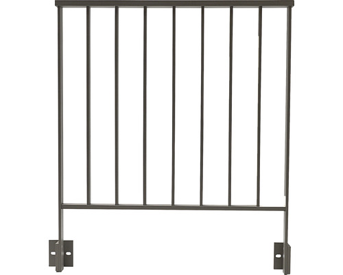 Pertura Geländer-Komplettset Triton taupe G-Form Aluminium für Seitenmontage 1 m Geländerpfosten aus Metall mit Befestigung