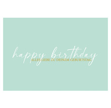 Geburtstagskarte mit der Aufschrift Happy Birthday und Alles Liebe zum Geburtstag