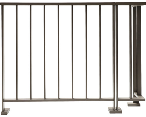 Pertura Geländer-Komplettset Triton taupe L-Form Aluminium für Bodenmontage 15,5 m Metallgeländer für den Außenbereich