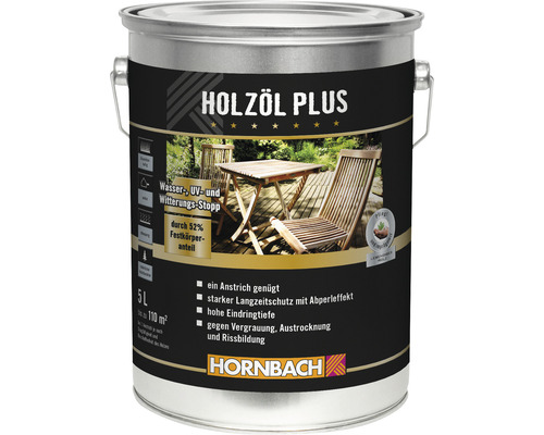 HORNBACH Holzöl Plus farblos 5 l HORNBACH Holzöl Plus farblos 5 l