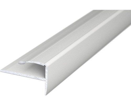 SKANDOR Treppenkantenprofil Aluminium Silber eloxiert 22x35x2500 mm Aluminium Treppenkantenprofil mit geriffelter Oberfläche