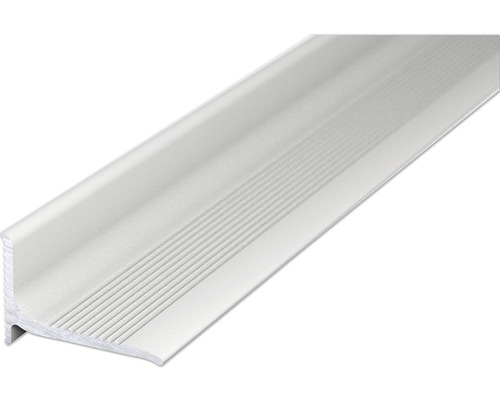 SKANDOR Abschlussprofil Aluminium Silber eloxiert 13x20x2500 mm Treppenkantenprofil aus Metall mit Riffelstruktur
