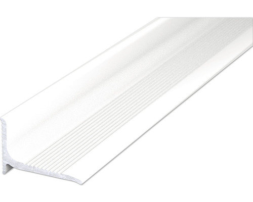 SKANDOR Abschlussprofil Aluminium Weiß lackiert 13x20x2500 mm Treppenkantenprofil aus Metall mit geriffelter Oberfläche